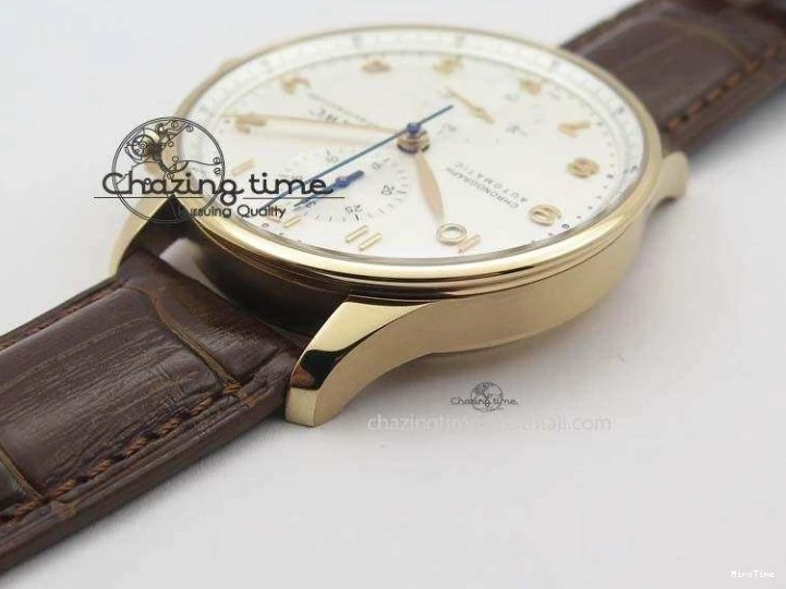 MIROTIME 0821 Portuguese Chrono RG IW371480 ZF 1:1 Best Edition White Dial On Brown Leather Strap A7750 V HighPerformance 7266